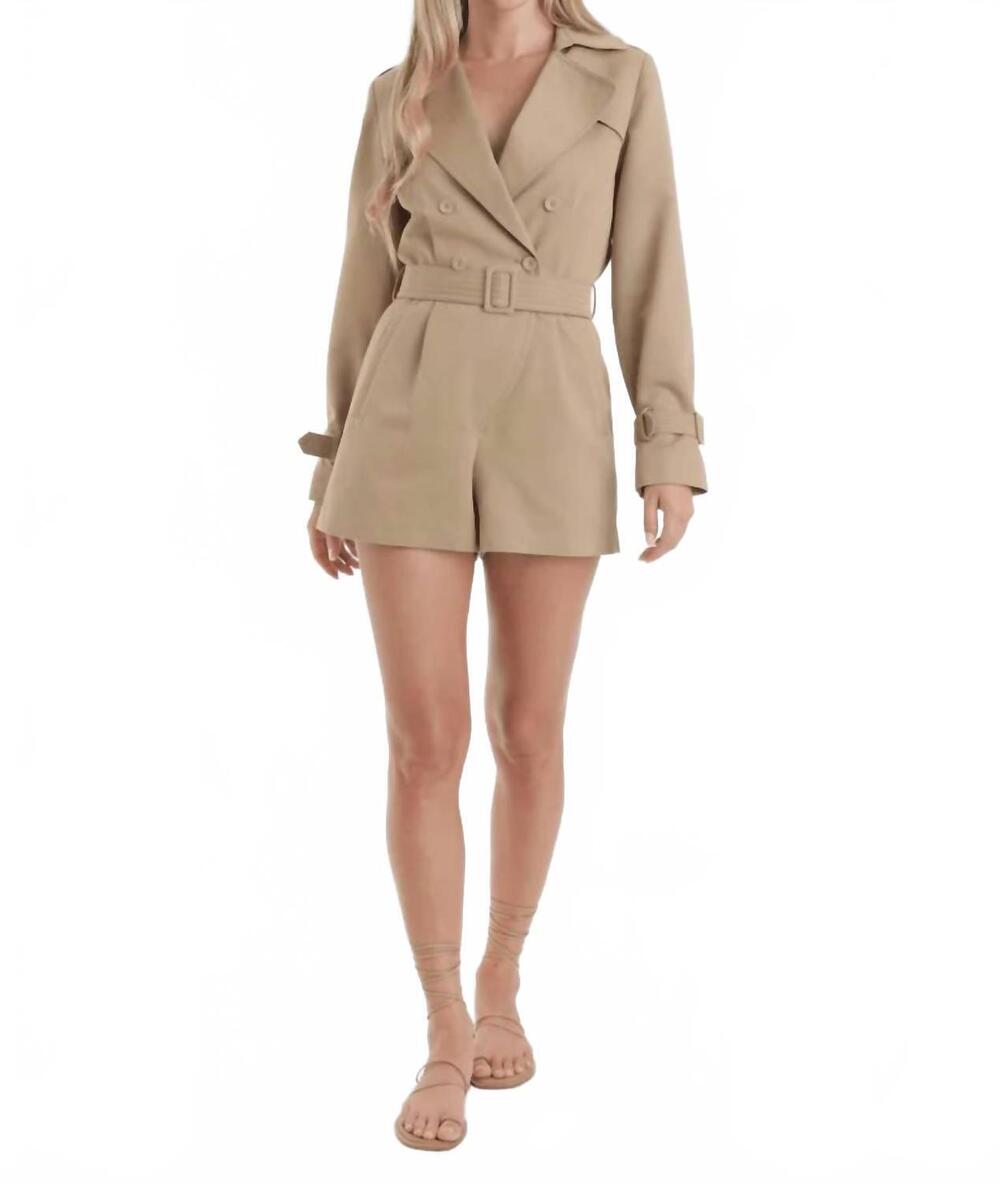 NEW KARINA GRIMALDI nina trench romper in khaki